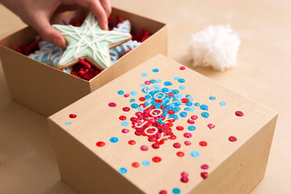 Polka dot gift wrap