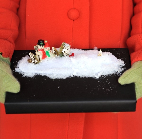 Snowscape gift wrap idea