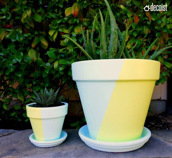 Painted geometric pots – decoist