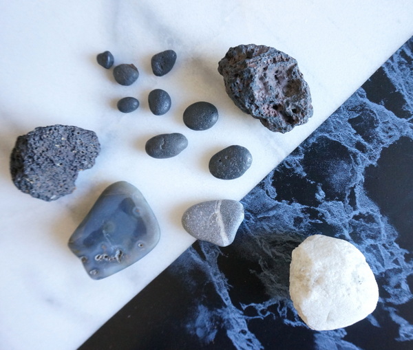 Black and white stones