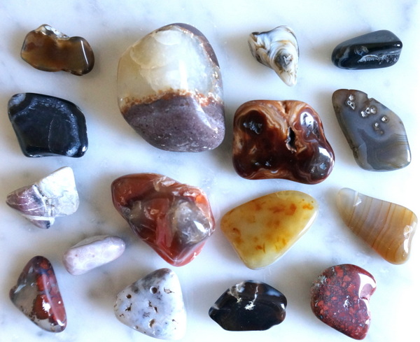 Polished pebble collection