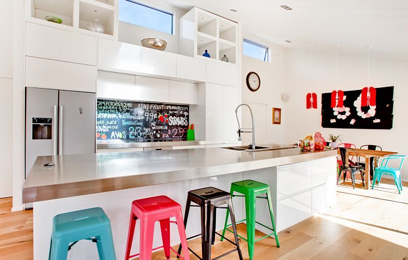 Colorful and fun family-friendly kitchen