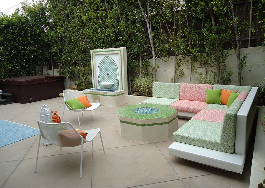 Giving the brilliant Moroccan style a sleek, modern edge in the patio!