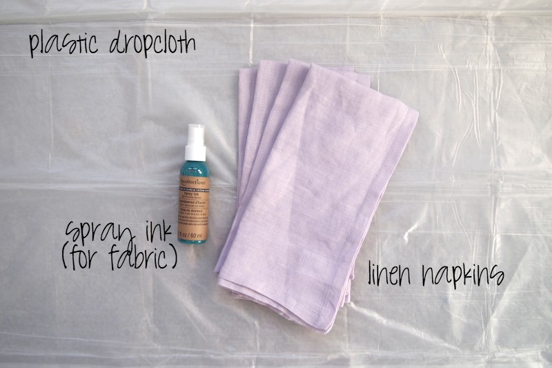 Materials required to shape the paint dipped napkins