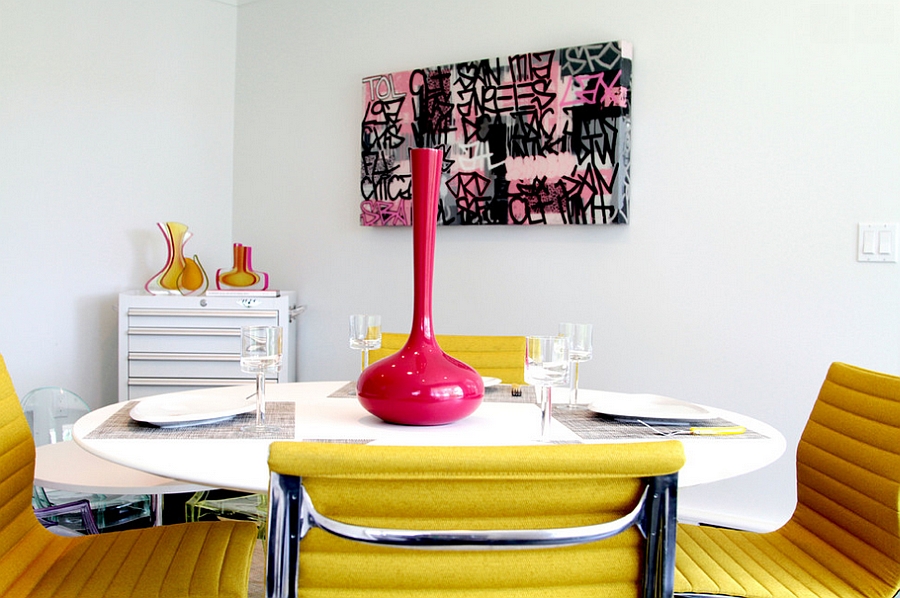 A fun and stylish graffiti piece for the posh, modern dining room