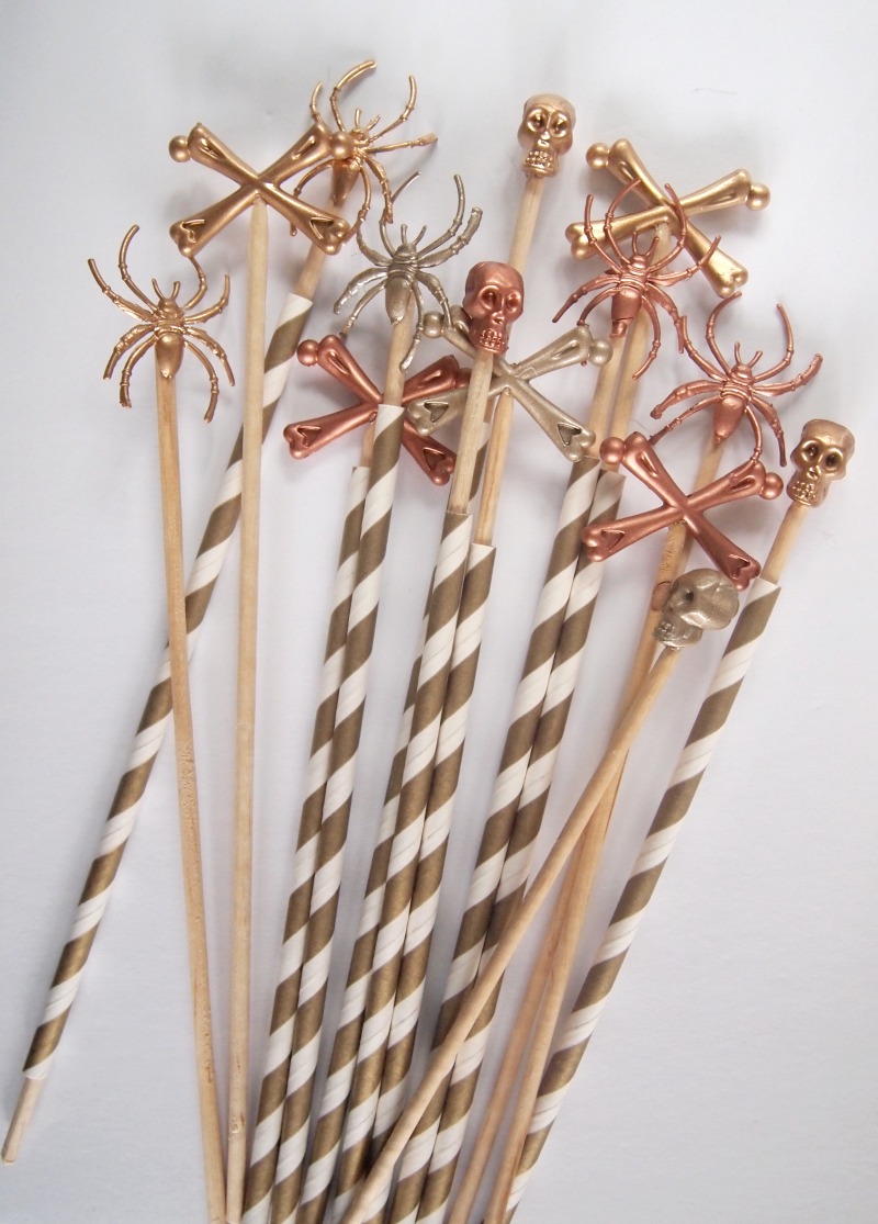 Closer look at the DIY Halloween Stir Sticks