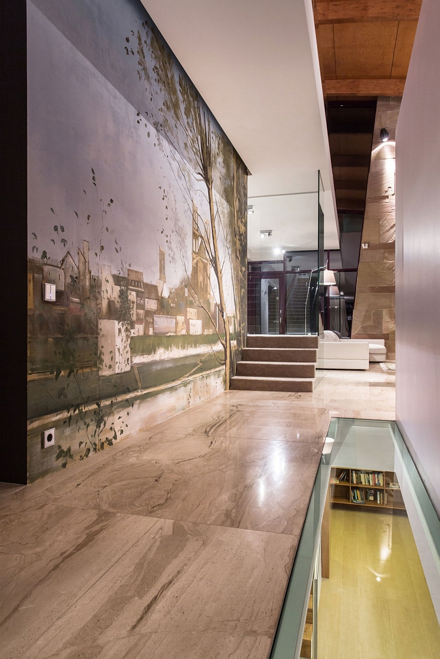 Gorgeous wall mural adds elegance and class to the modern home