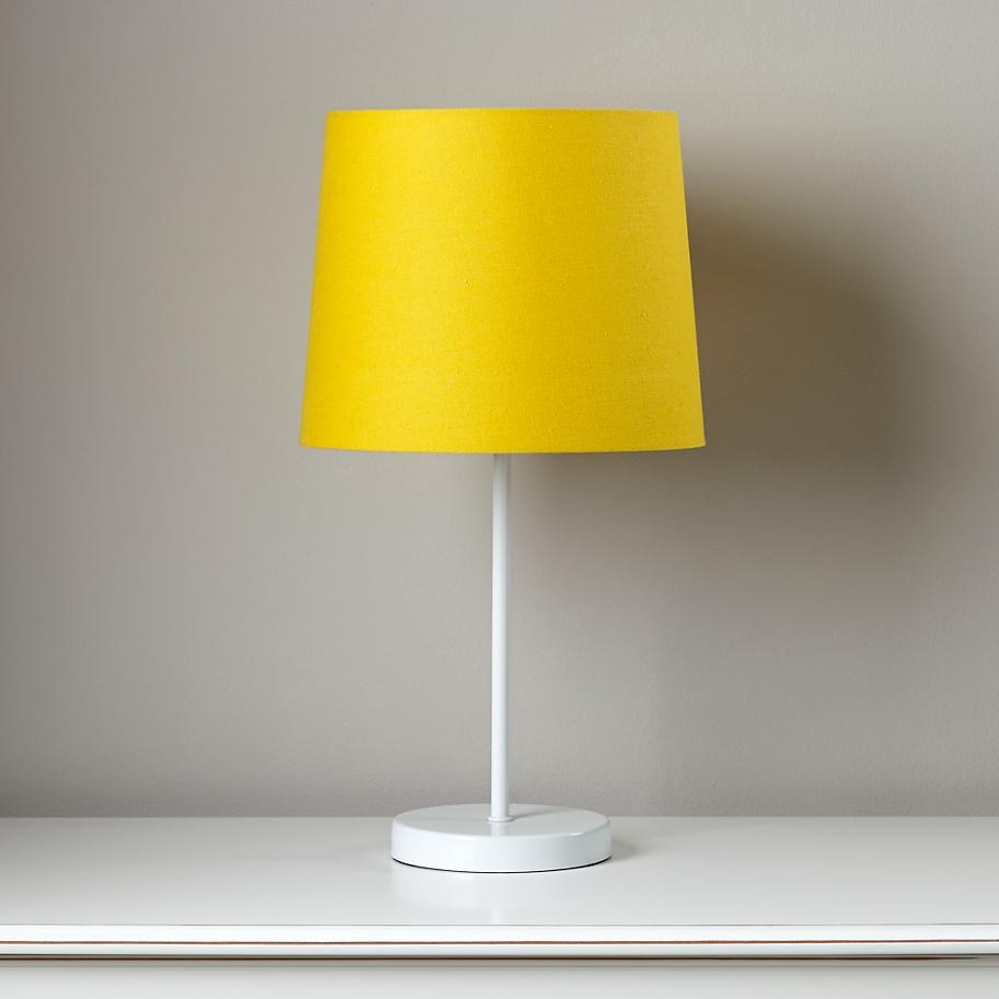 Yellow and white table lamp