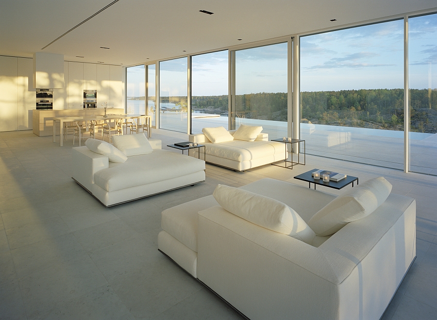 Contemporary minimal interior in white