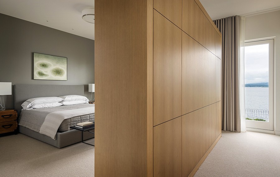 Cozy bedroom in grey