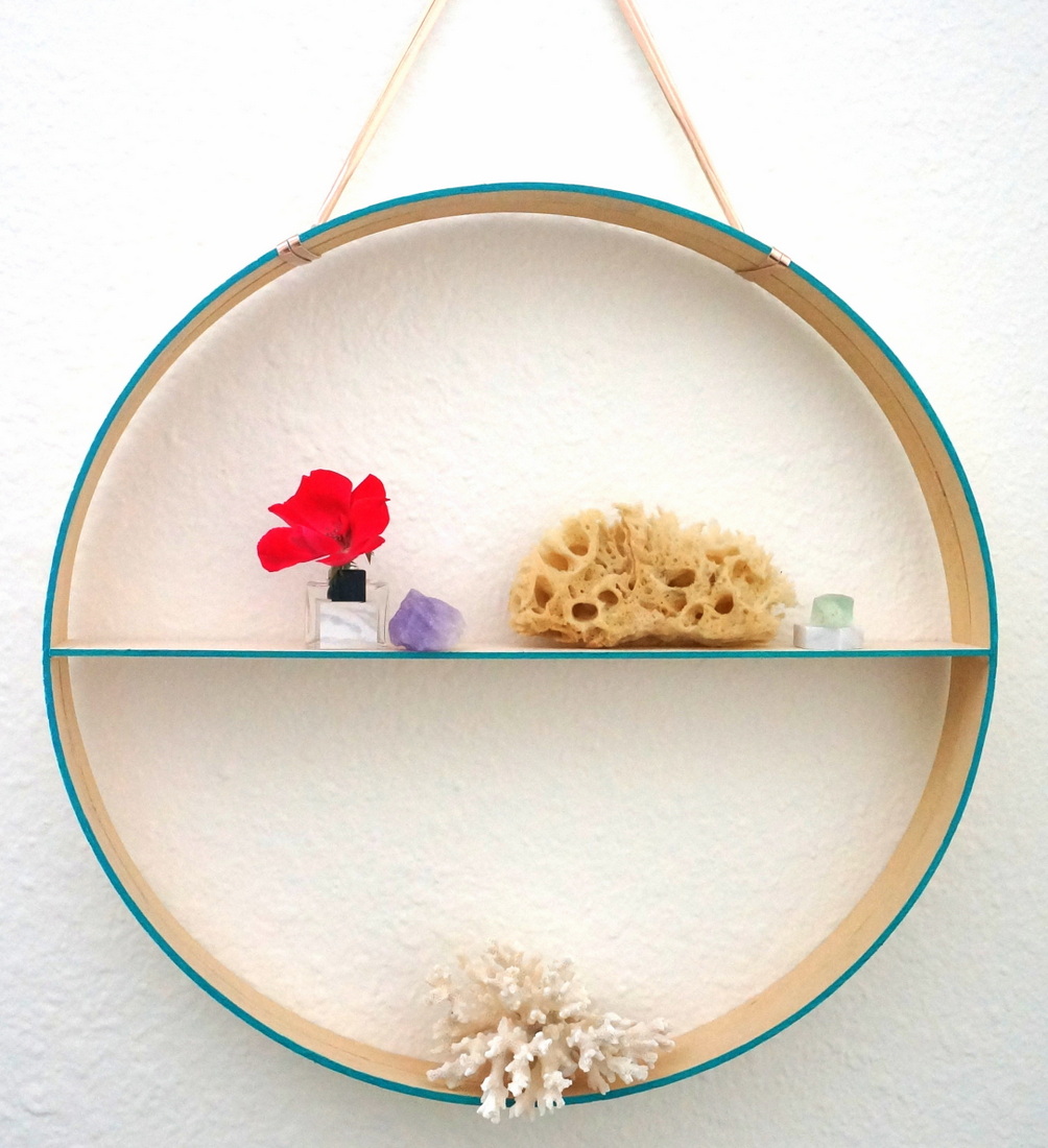 DIY round hanging shelf