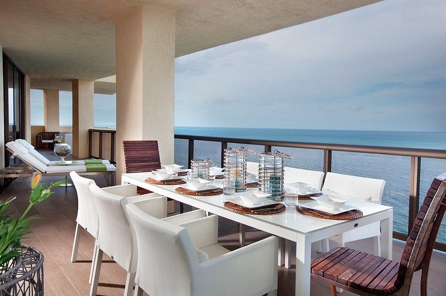 Fabulous outdoor dining space with ocean view