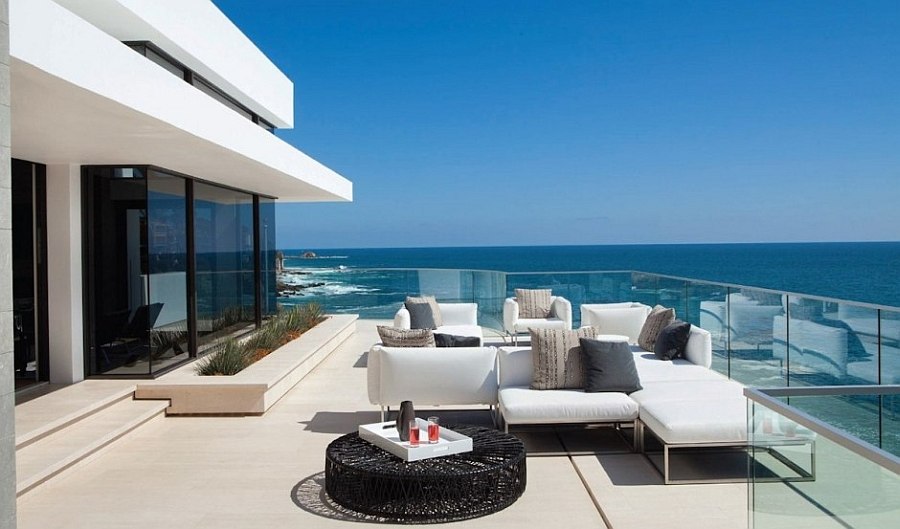 Glass railing offers protection without blocking the view