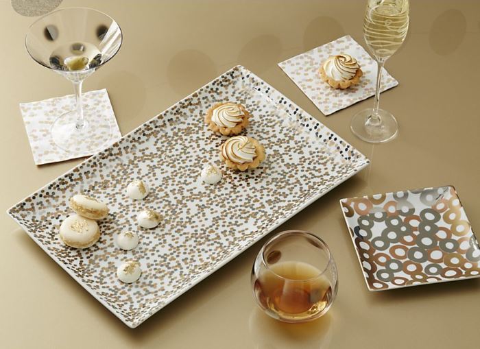 Metallic serveware from Crate & Barrel
