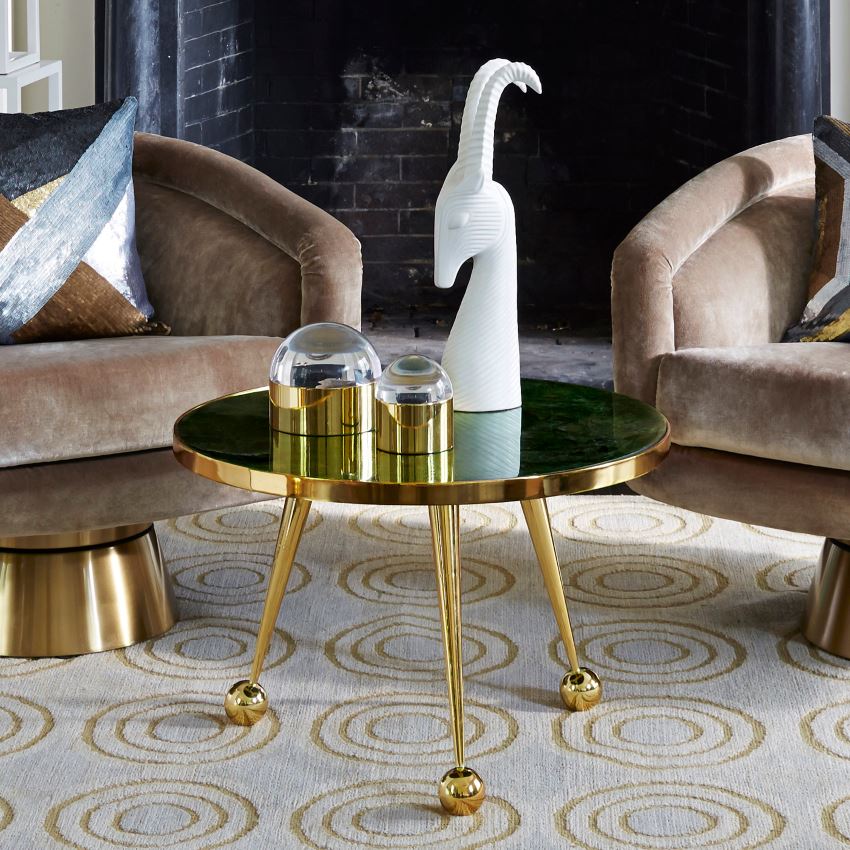 Brass-plated side table from Jonathan Adler