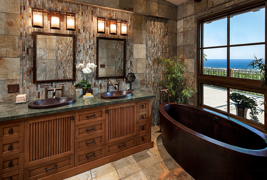 View outside adds to the appeal of the bathroom