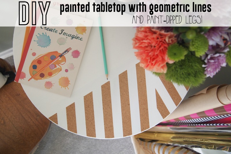 DIY painted table with paint-dipped legs