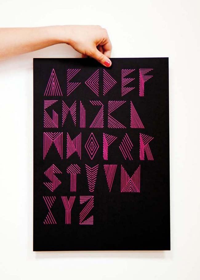 Embroidered alphabet from Plenty of Colour