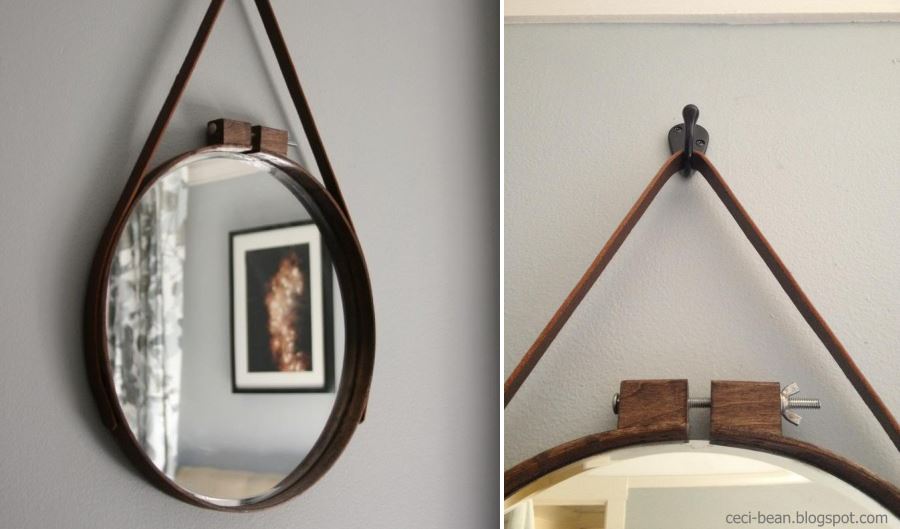 Embroidery hoop mirror from Ceci Bean