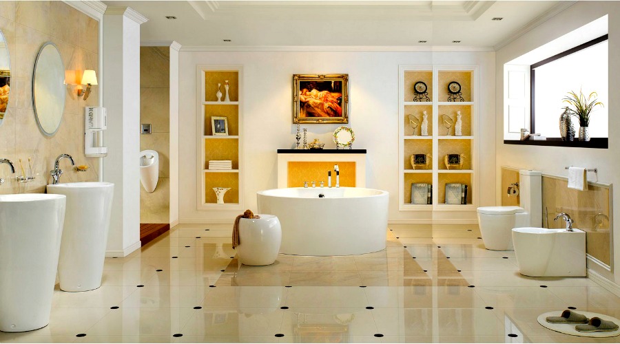 A large, airy bathroom in Italy