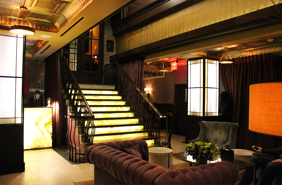 Jade Hotel Lobby Area with Illuminated Steps