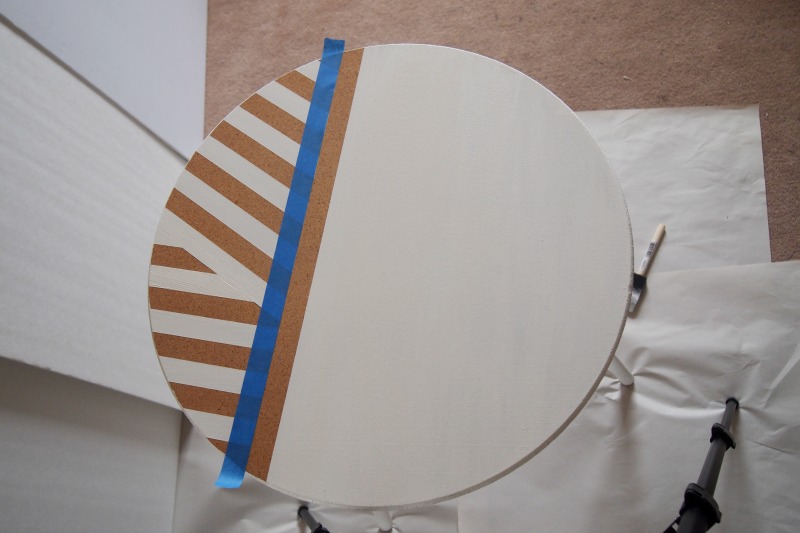 optional: paint over large strip on table