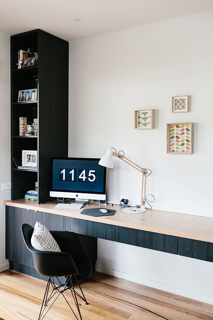 Keep the decorations in the Scandinavian home office simple and unassuming