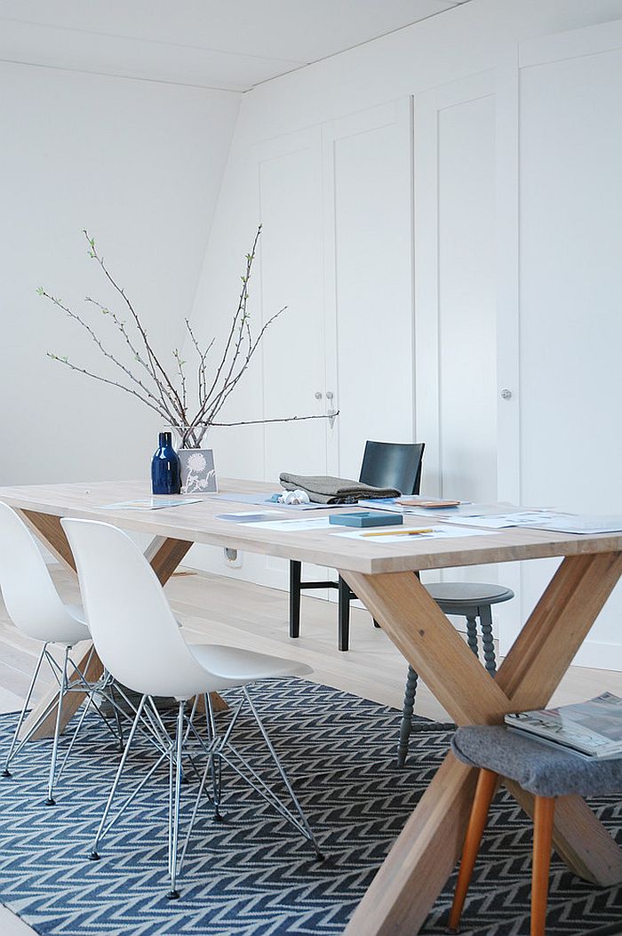 Organized modern home office in white