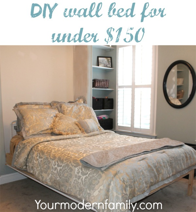 Your modern family wall bed flipped down