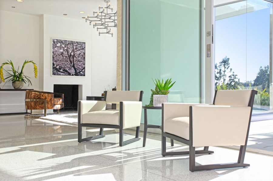 Terrazzo tile in a modern living room