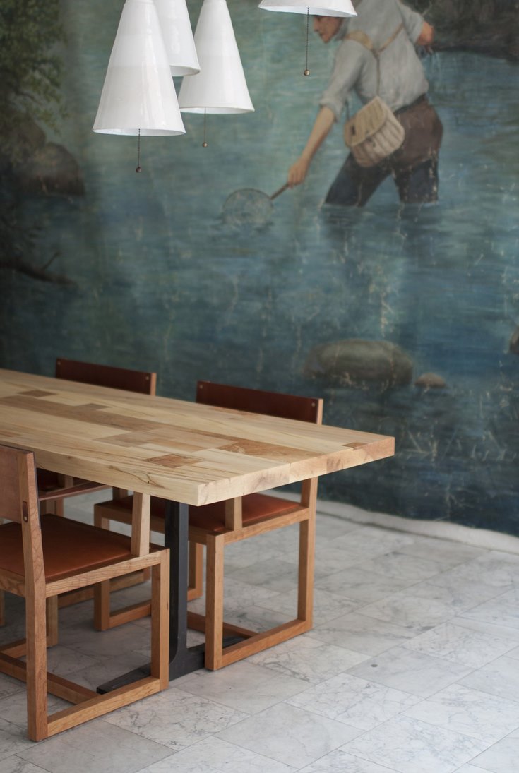 Modern trestle table from BDDW