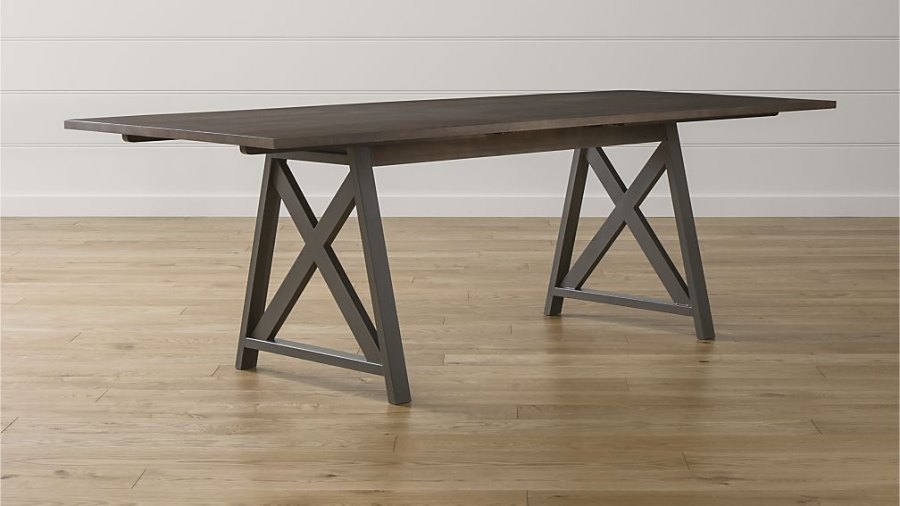 Wood and steel trestle table from Crate & Barrel