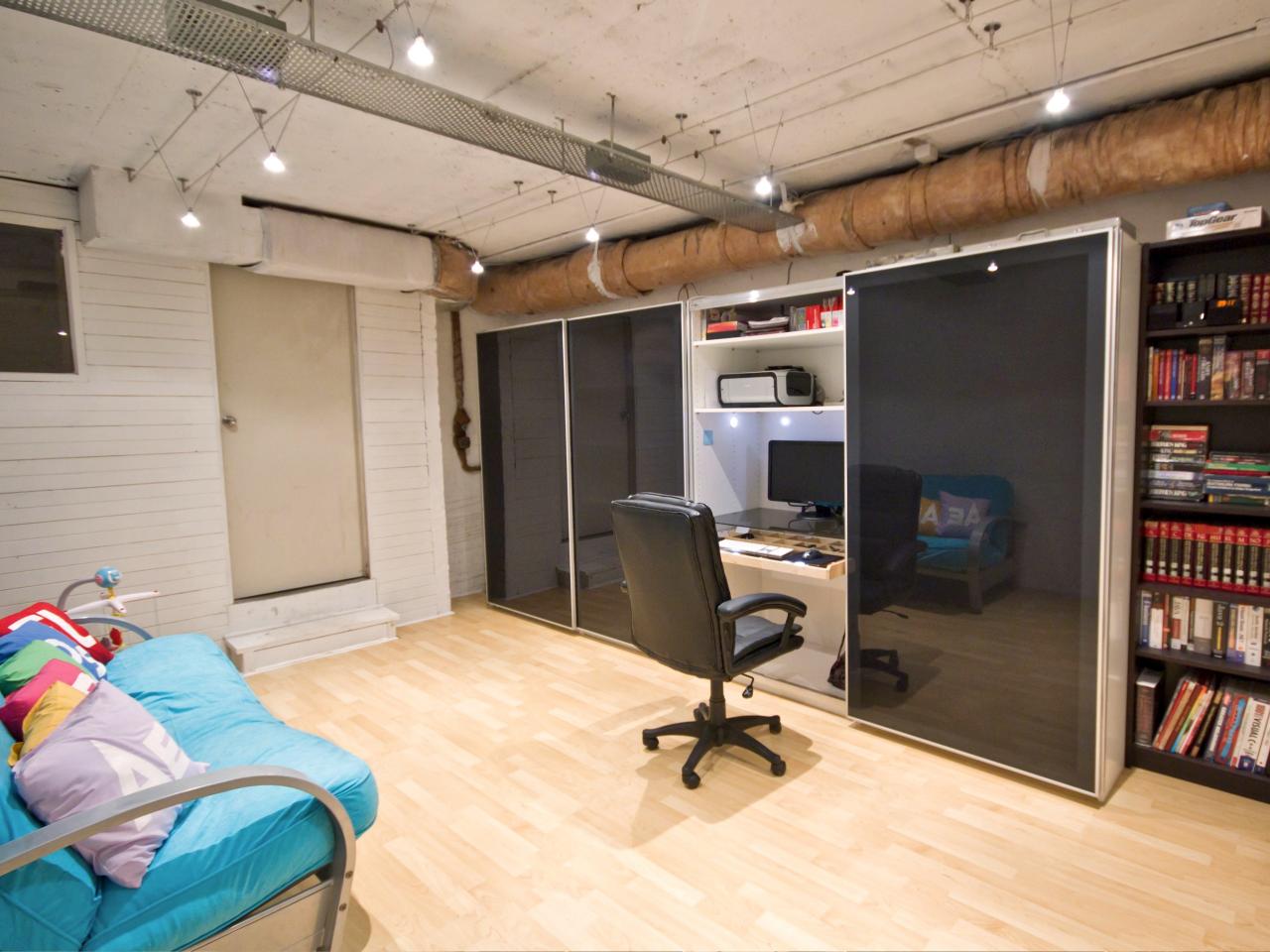 Trendy modern closet office space