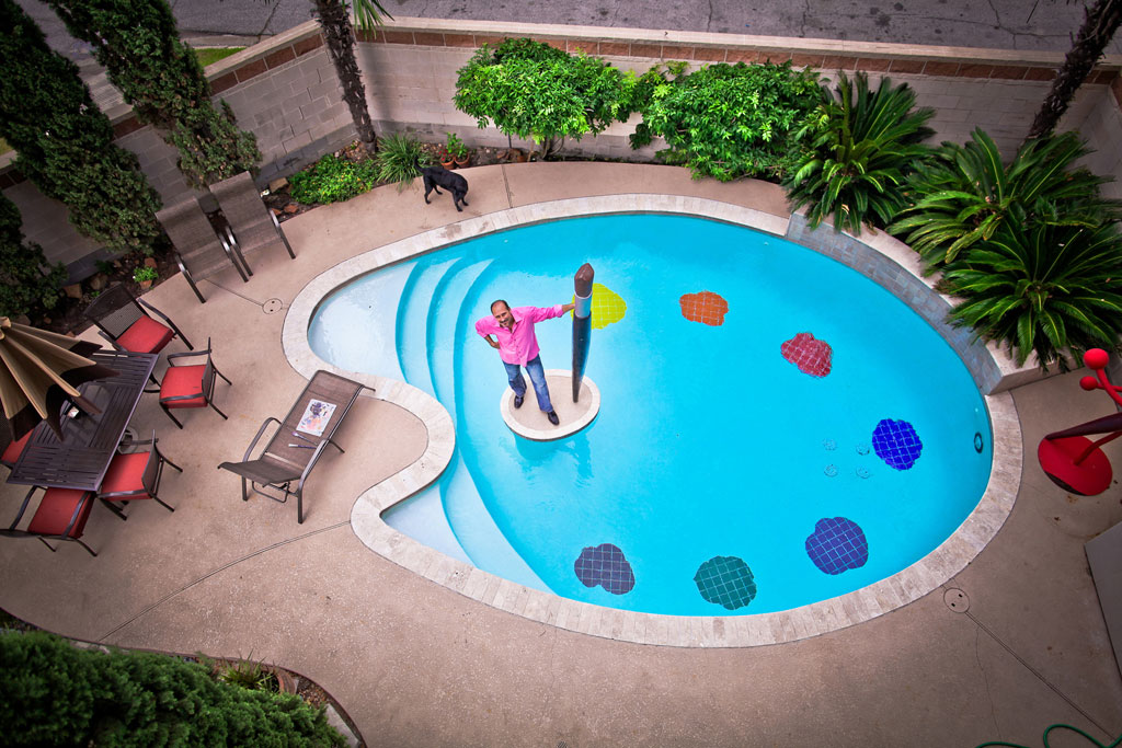 Unique pool in a painter’s palette shape