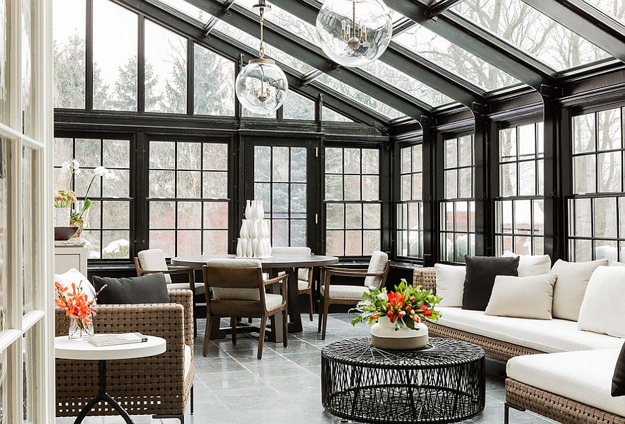 Cool conservatory that doubles as a lovely living space