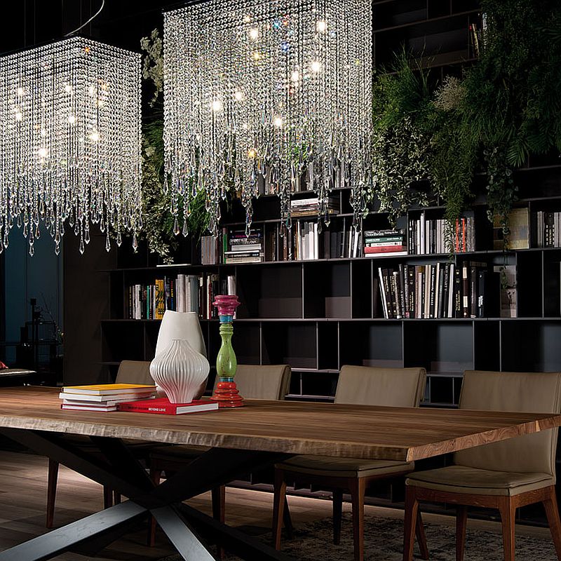 Venezia serves both as a pendant and chandelier