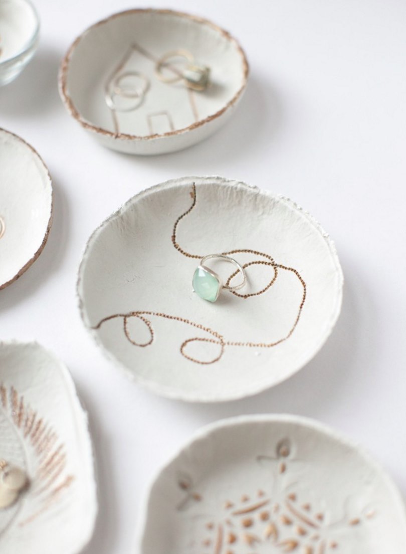 DIY clay ring dishes from Camille Styles
