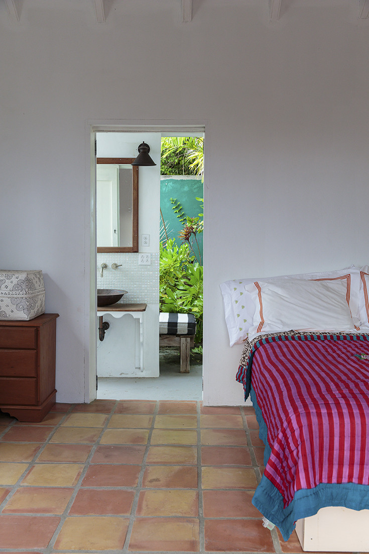Bedroom with a tropical view