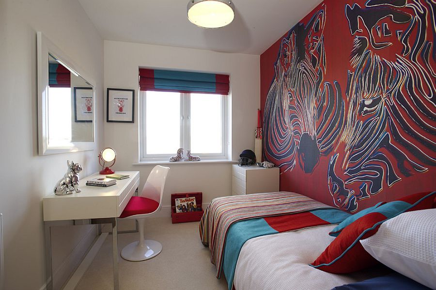 Mesmerizing accent wall for the small kids’ bedroom