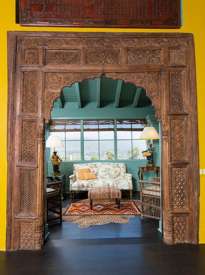 Beautiful Asian sunroom with a rare, ancient door surround