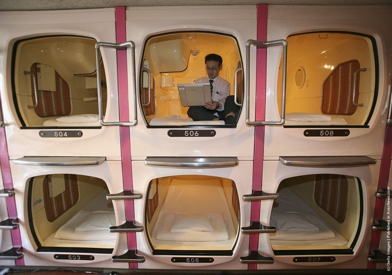Japanese capsule hotel