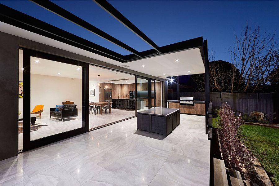 Spacious deck, pergola, BBQ area and garden of the Caulfield home