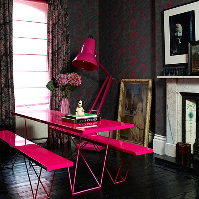 Vibrant picnic-style dining indoors
