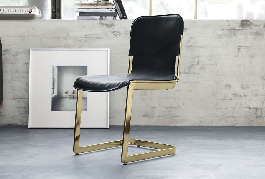 Brass and leather chair from Kravitz Design for CB2