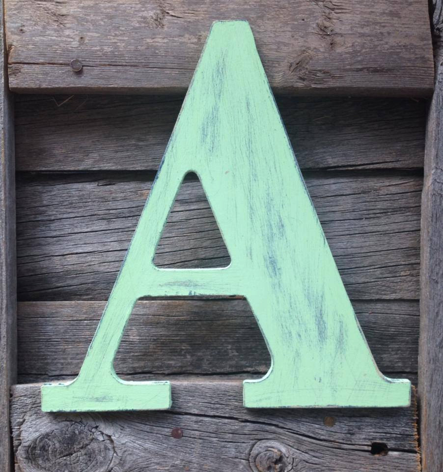 Custom wooden letter from Etsy shop From a Little Dust