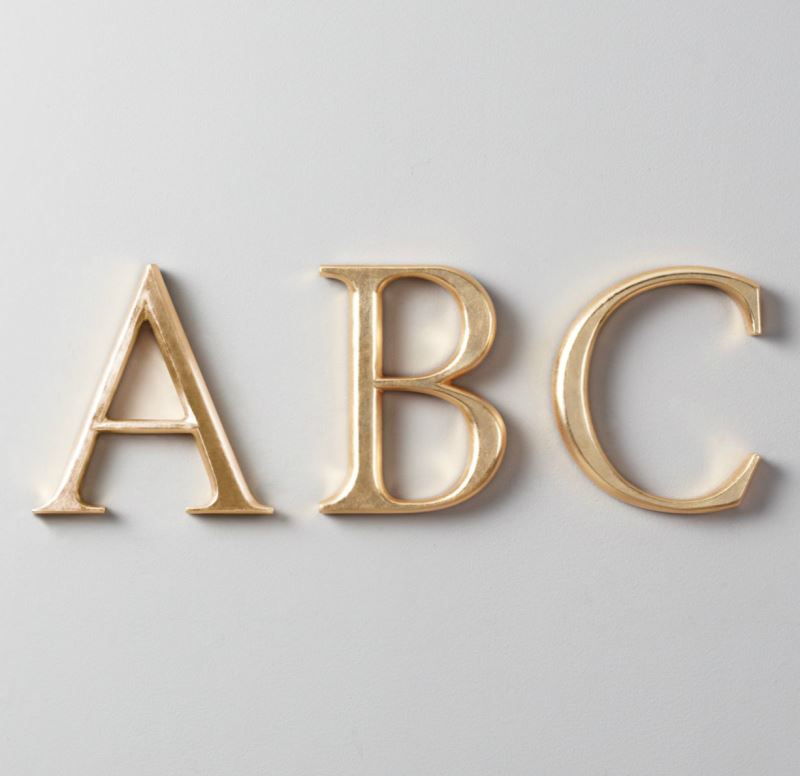 Gilded wooden letters from Restoration Hardware Baby & Child