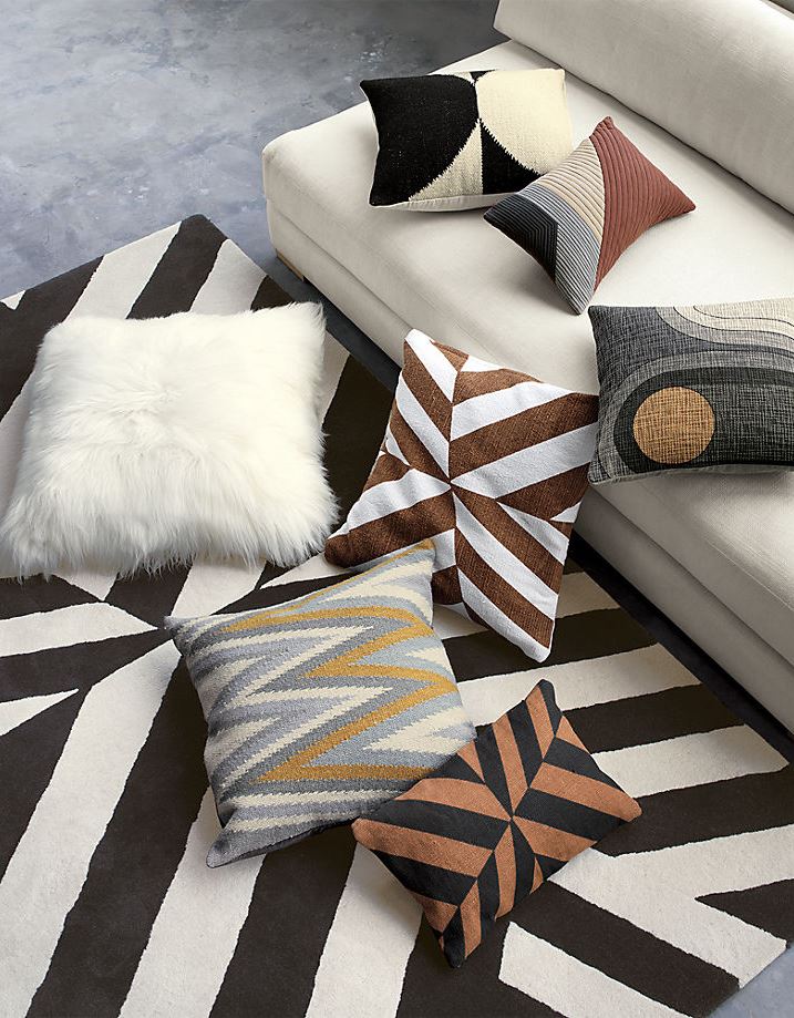 Modern pillows from CB2 x Kravitz Design