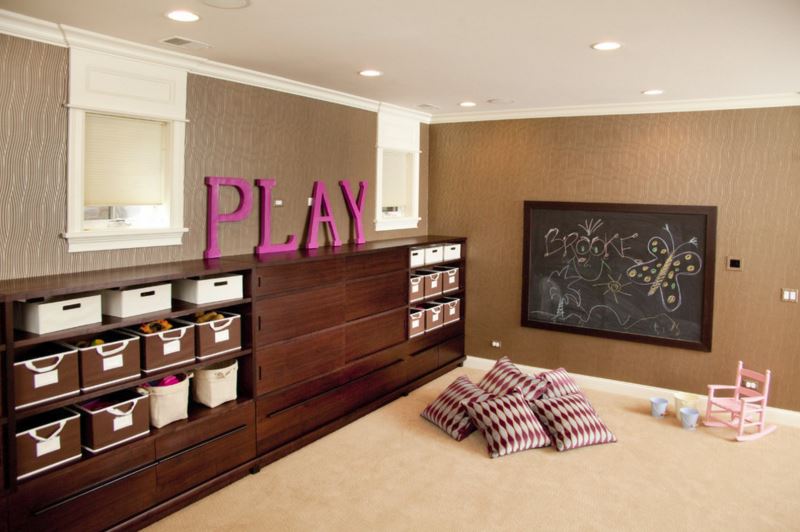 Vibrant letters in a family playroom