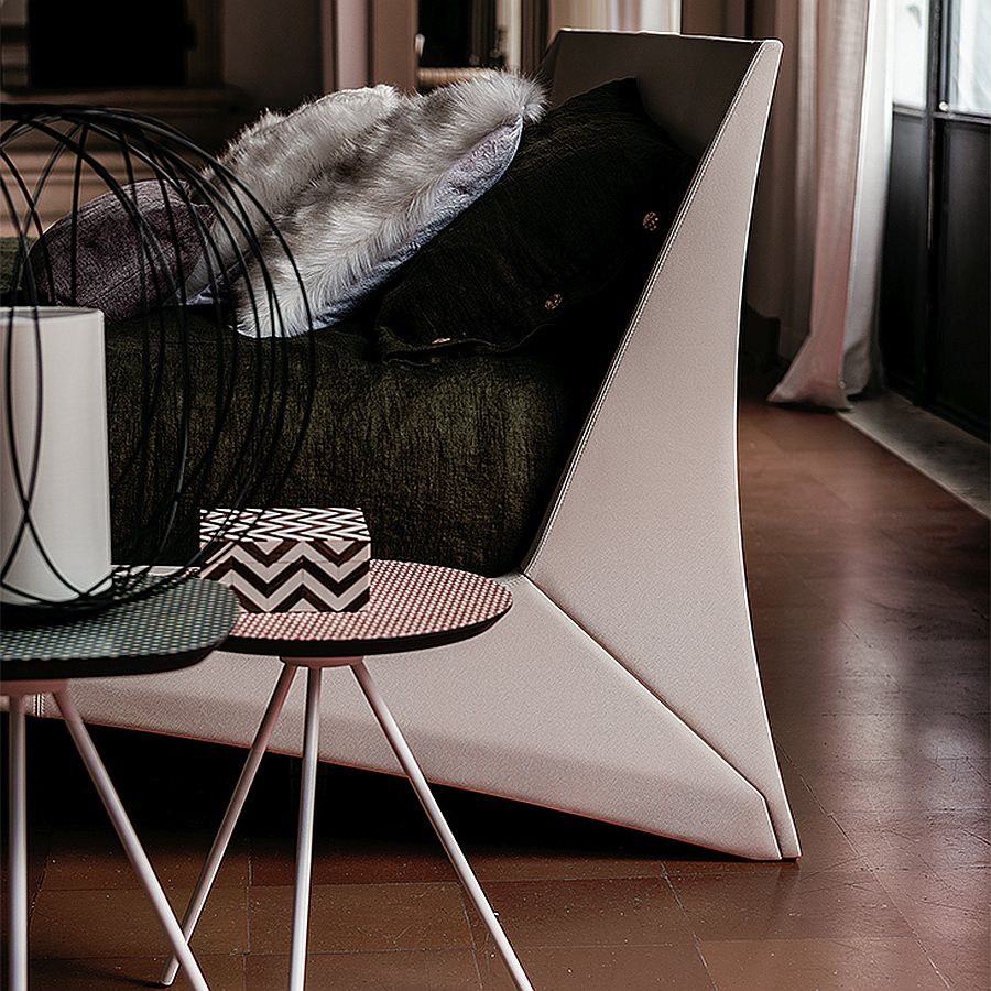 Base and headboard of dashing contemporary bed from Dylan