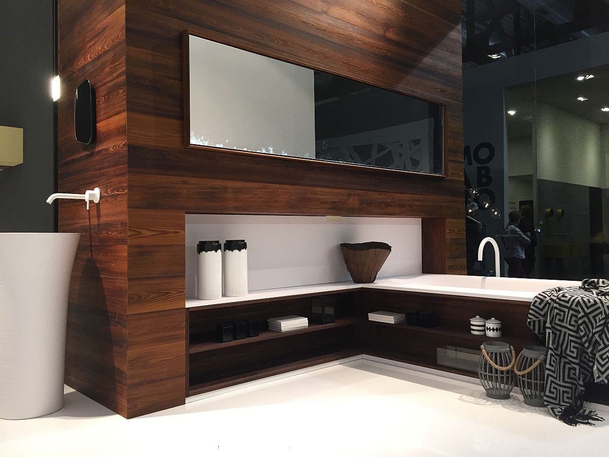 Bathtub and bathroom storage become one with Falper